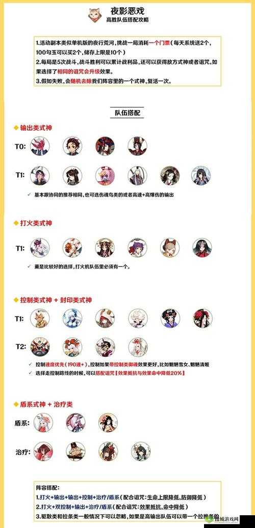 阴阳师夜影恶戏式神选择攻略：深度解析式神特性与搭配，助你精准选择夜影恶戏式神推荐指南